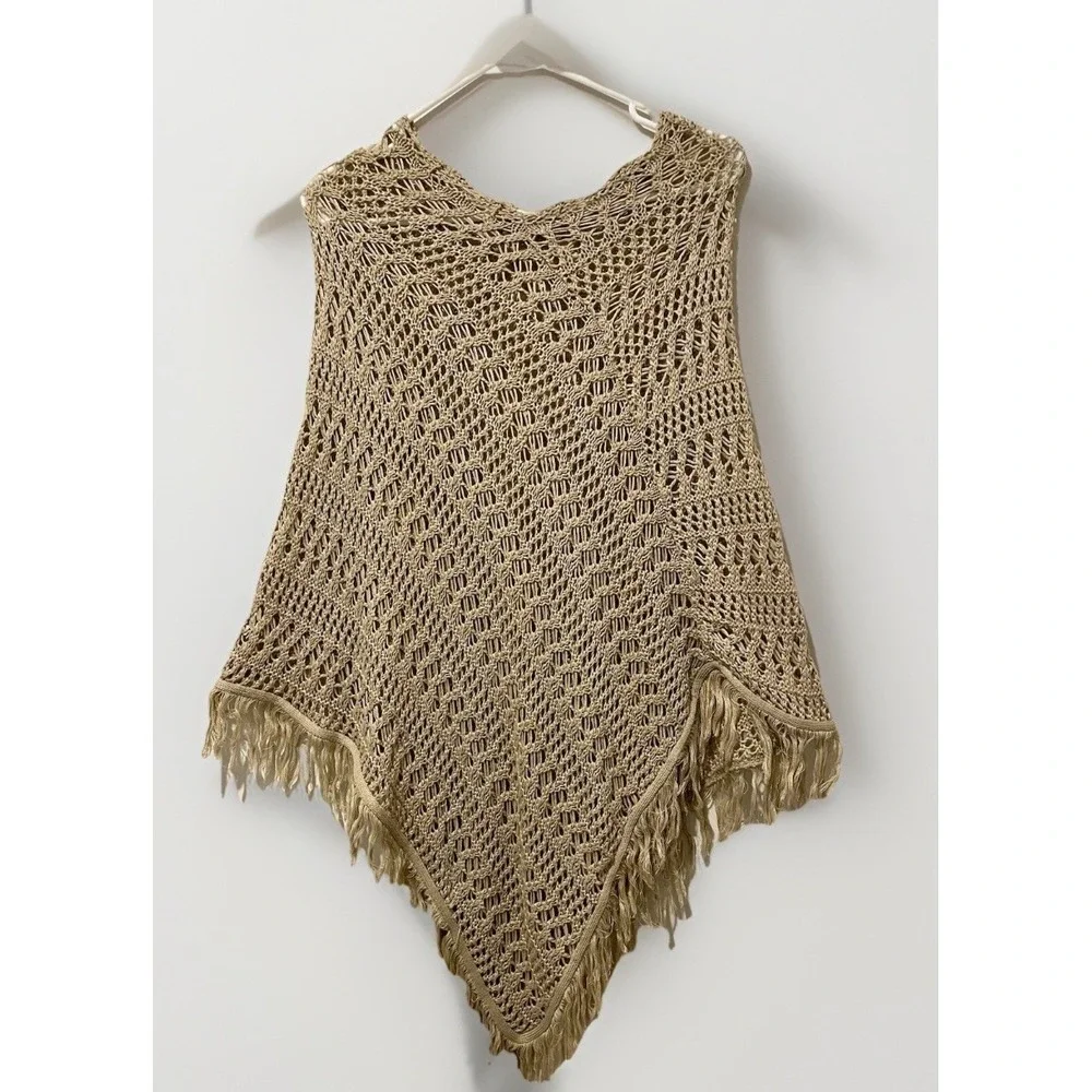 Y2K Boho Shawl Cape Size One Size Womens Wrap Warm Questions‎ By Say What Retro